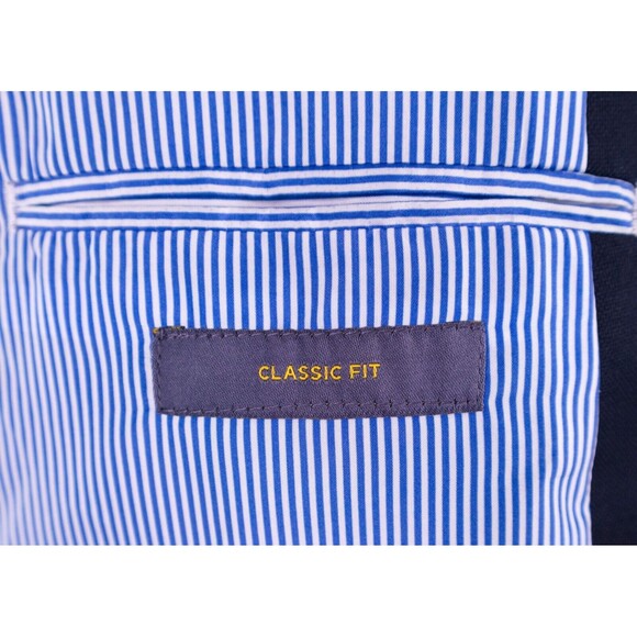 Stafford Classic Fit Sport Coat Blazer Blue Cotton 2 Button Jacket Mens 46R EUC - Picture 11 of 13